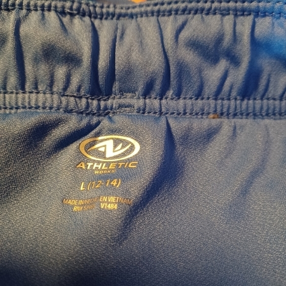 ATHLETIC WORKS, WOMENS BLUE TROPICAL DRIWORKS SHORTS L 12-14 - Picture 5 of 6